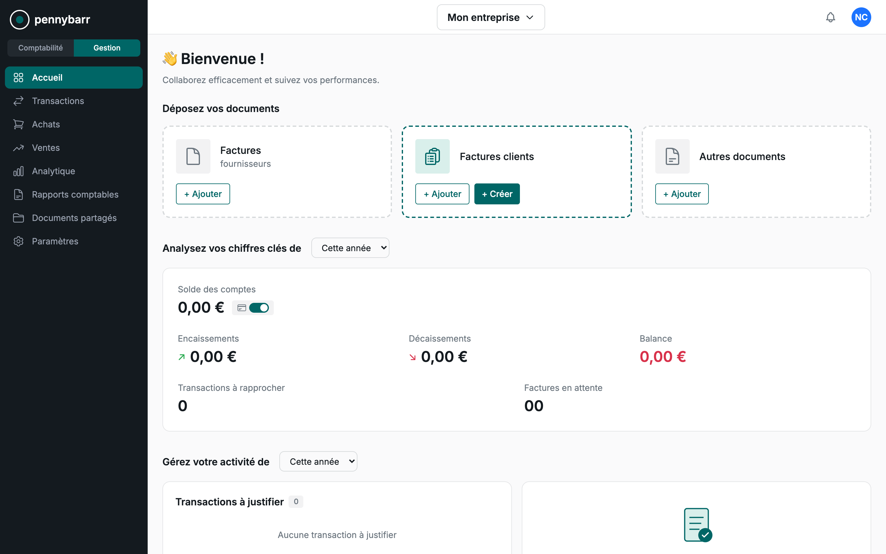 Tableau de bord Pennybarr
